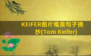 KEIFER图片唯美句子摘抄(Tom Keifer)